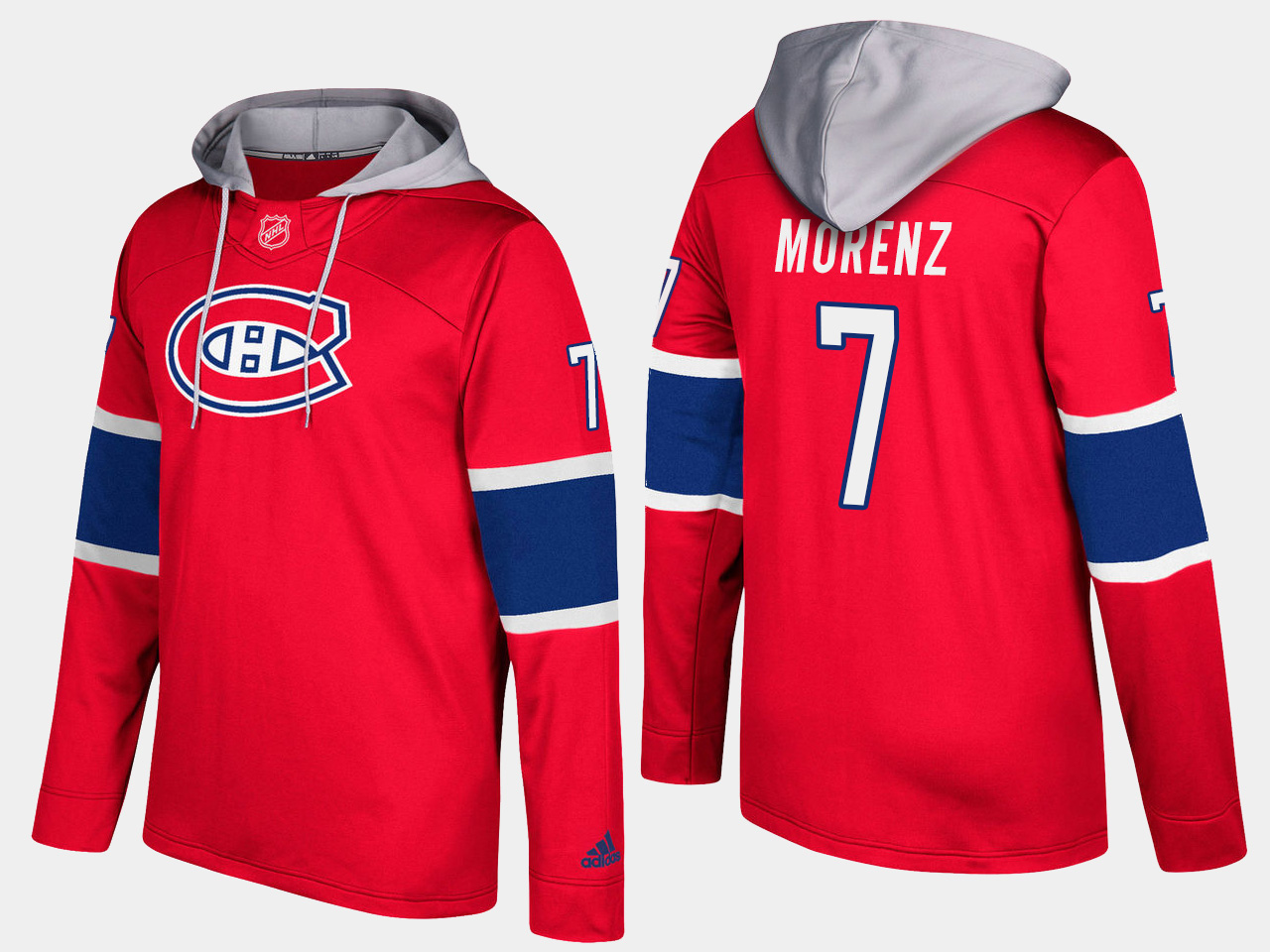 Men NHL Montreal canadiens retired 7 howie morenz red hoodie
